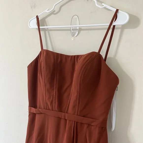 NEW Revelry Nova Chiffon Rust Formal Gown Dress Size 6 - Picture 7 of 11